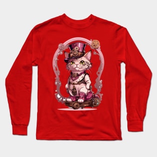Steampunk, Cat venturer, Victorian Cat Long Sleeve T-Shirt